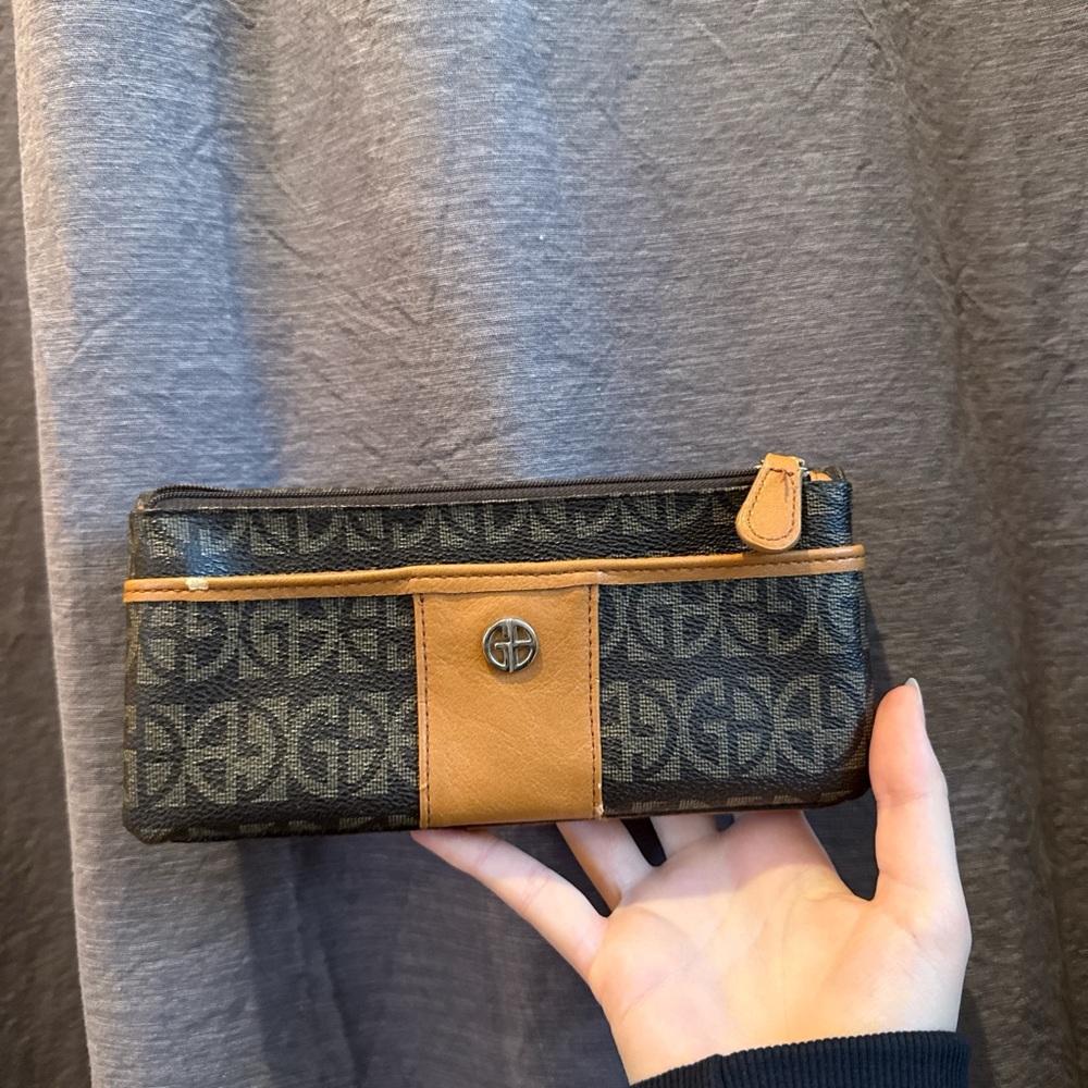 Giani Bernini Brown and Tan Monogram Clutch